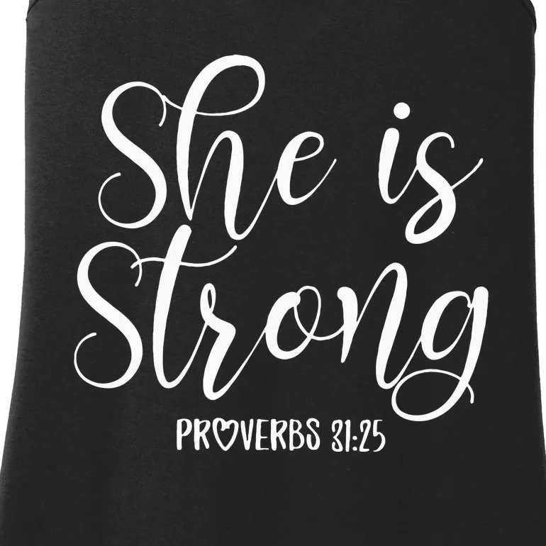 She Is Strong Proverbs 31 25 Gifts Christian Scripture Ladies Essential Tank