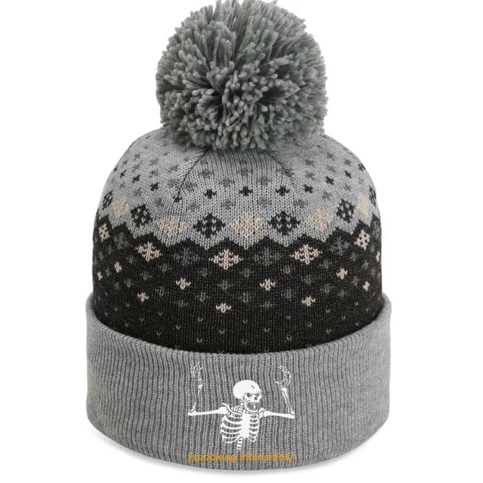 Spooking Intensifies Spooky Scary Skeleton Meme Funny The Baniff Cuffed Pom Beanie