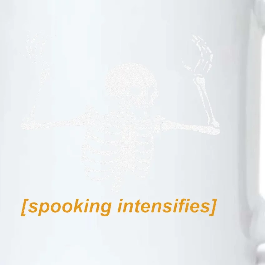 Spooking Intensifies Spooky Scary Skeleton Meme Funny Black Color Changing Mug