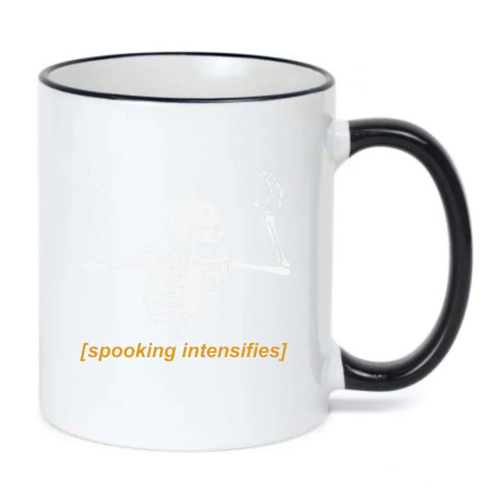 Spooking Intensifies Spooky Scary Skeleton Meme Funny Black Color Changing Mug