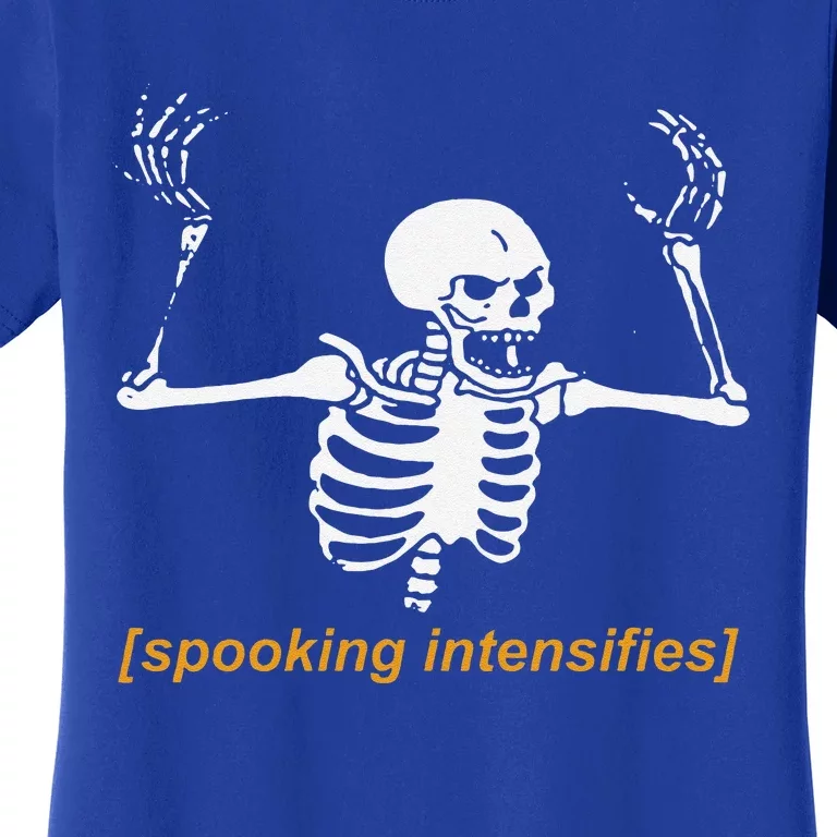 Spooking Intensifies Spooky Scary Skeleton Meme Funny Women's T-Shirt