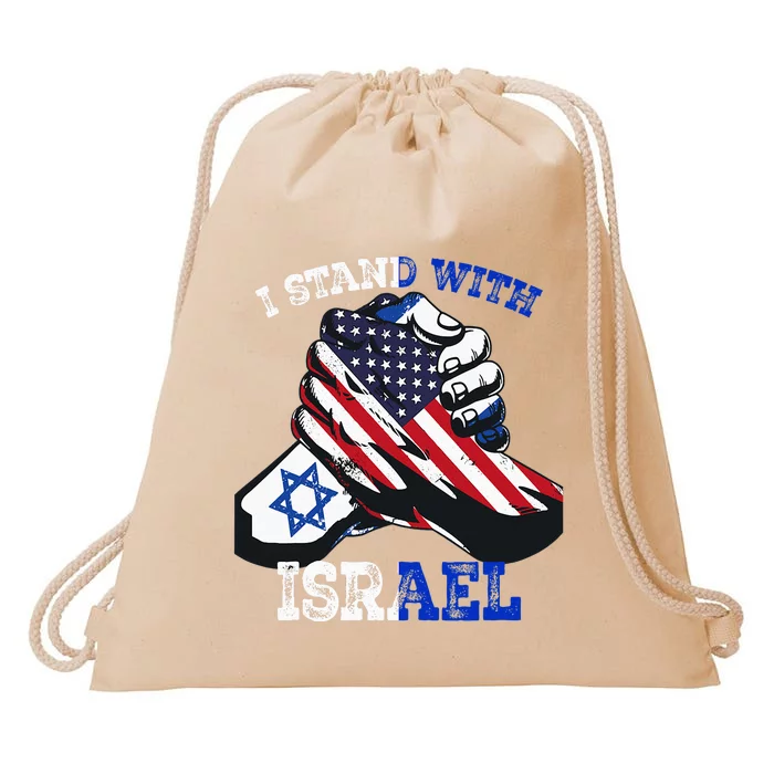 Support I Stand With Israel Jewish Heritage Drawstring Bag