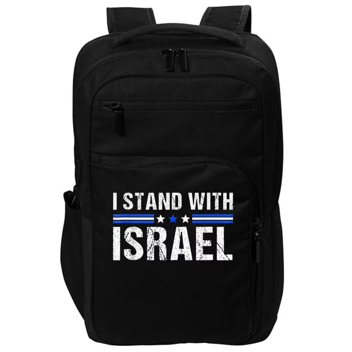 Support I Stand With Israel Jewish Heritage Israeli Flag Impact Tech Backpack