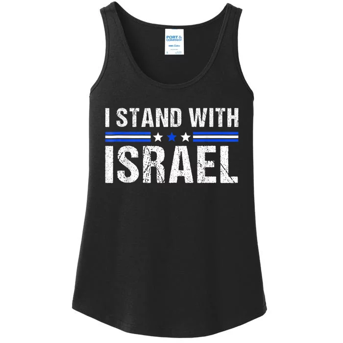 Support I Stand With Israel Jewish Heritage Israeli Flag Ladies Essential Tank