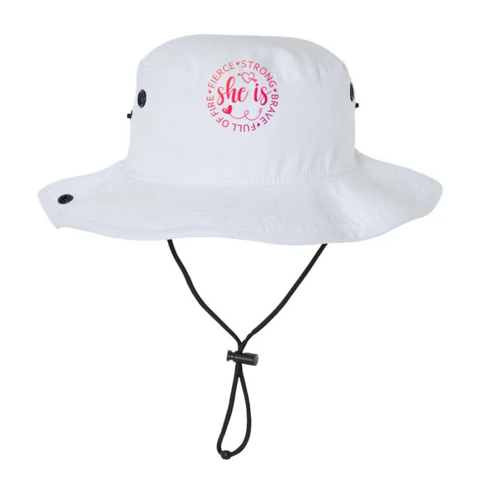 She Is Strong Fierce Brave Full Of Fire Feminist Strong Gift Legacy Cool Fit Booney Bucket Hat