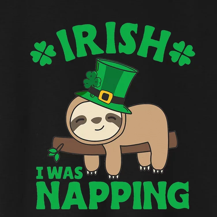 Sloth Ireland Saint Patricks Day Irish I What Napping Women's Crop Top Tee