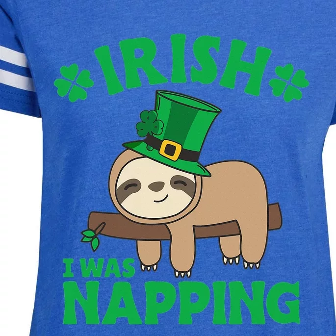 Sloth Ireland Saint Patricks Day Irish I What Napping Enza Ladies Jersey Football T-Shirt