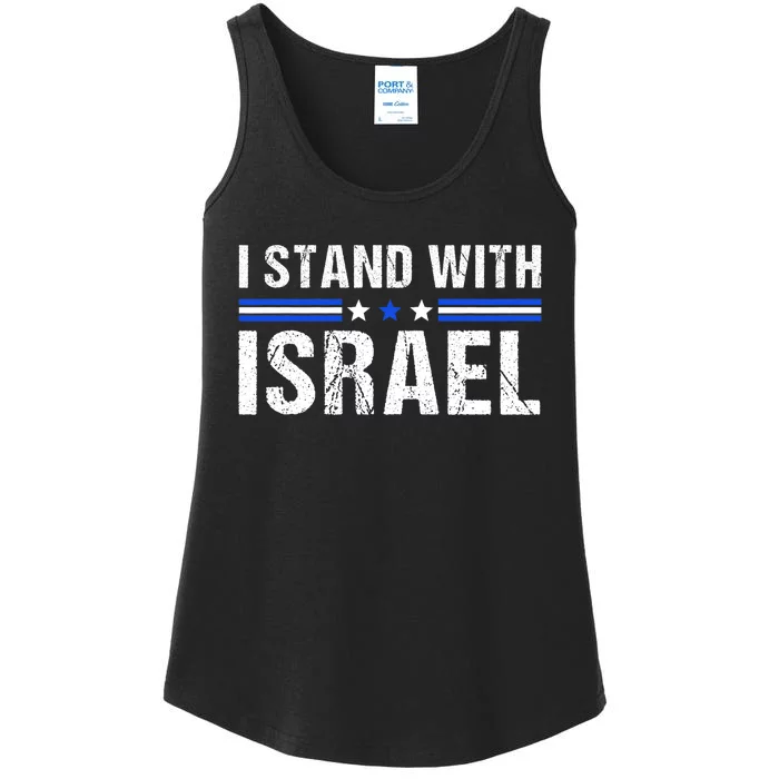 Support I Stand With Israel Jewish Heritage Israeli Flag Ladies Essential Tank