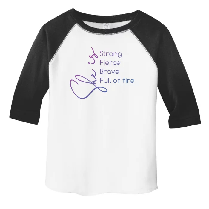 She Is Strong Fierce Brave Full Of Fire Feminist Strong Gift Toddler Fine Jersey T-Shirt