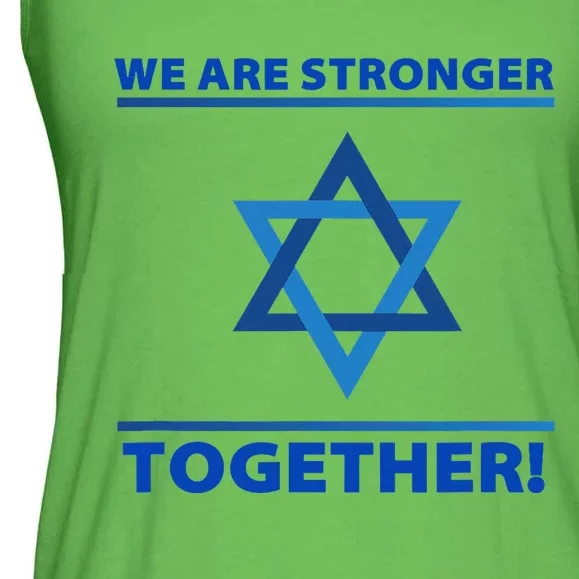 Support Israel Stronger Together Jewish David Star Ladies Essential Flowy Tank