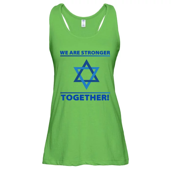 Support Israel Stronger Together Jewish David Star Ladies Essential Flowy Tank