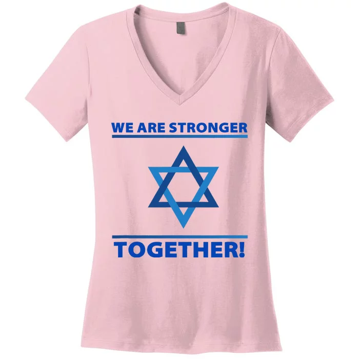 Support Israel Stronger Together Jewish David Star Women's V-Neck T-Shirt