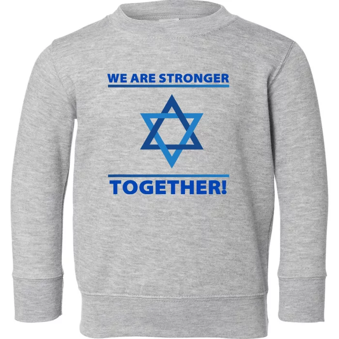 Support Israel Stronger Together Jewish David Star Toddler Sweatshirt