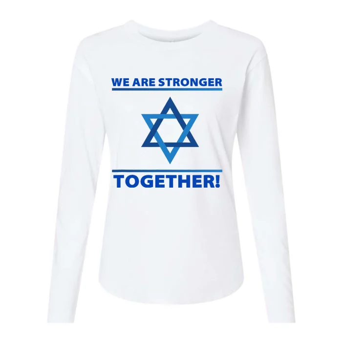 Support Israel Stronger Together Jewish David Star Womens Cotton Relaxed Long Sleeve T-Shirt