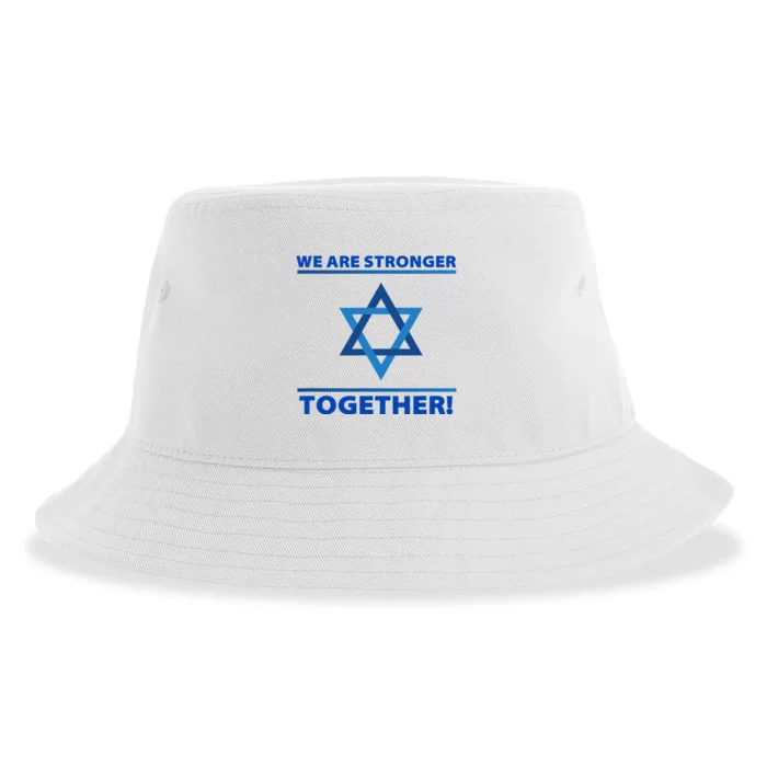 Support Israel Stronger Together Jewish David Star Sustainable Bucket Hat