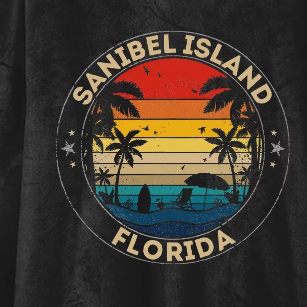 Sanibel Island Souvenir Florida Reminder Hooded Wearable Blanket