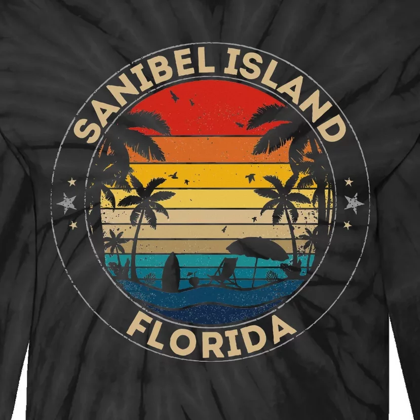 Sanibel Island Souvenir Florida Reminder Tie-Dye Long Sleeve Shirt