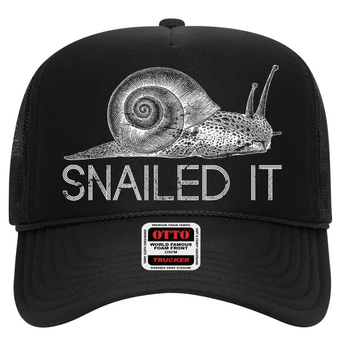 Snailed It Snail High Crown Mesh Trucker Hat