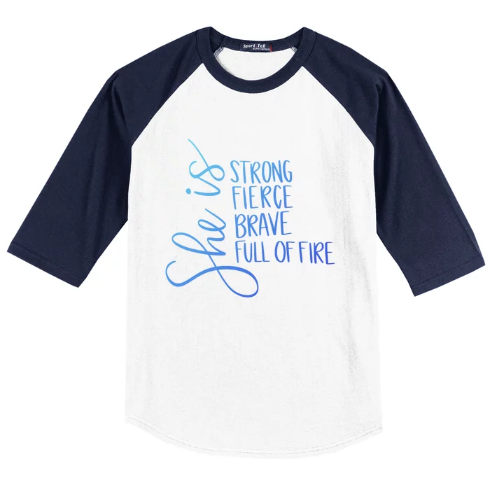 She Is Strong She Is Brave Cool Gift Baseball Sleeve Shirt