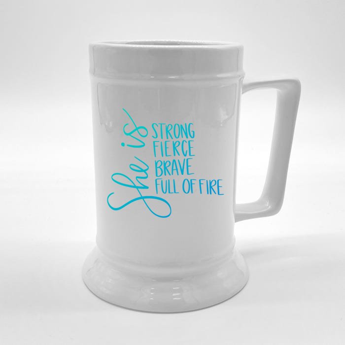 She Is Strong She Is Brave Cool Gift Front & Back Beer Stein