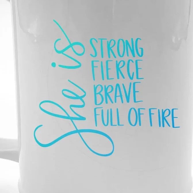 She Is Strong She Is Brave Cool Gift Front & Back Beer Stein