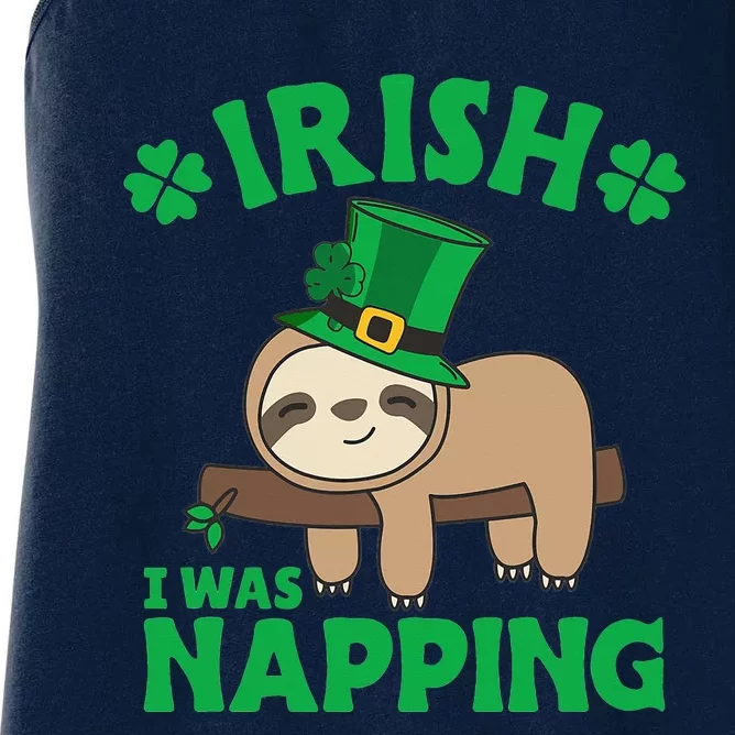 Sloth Ireland Saint Patricks Day Irish I What Napping Women's Racerback Tank