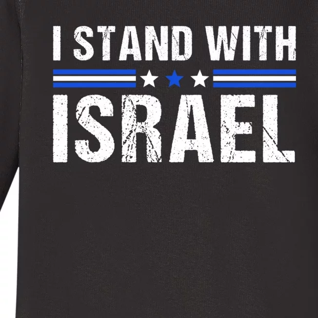 Support I Stand With Israel Baby Long Sleeve Bodysuit