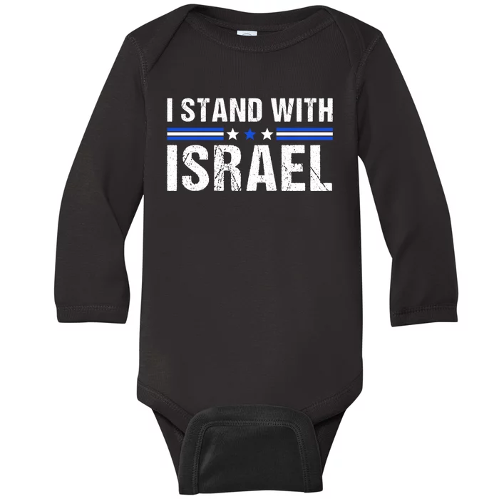 Support I Stand With Israel Baby Long Sleeve Bodysuit