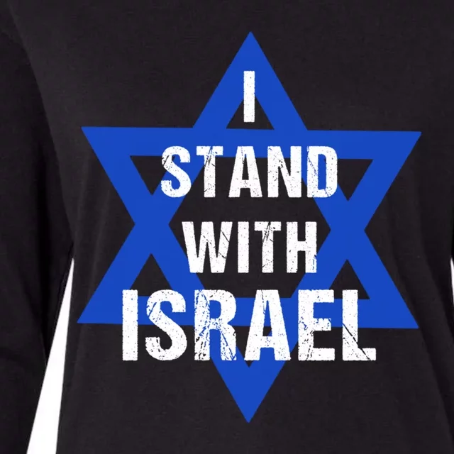 Support I Stand With Israel Womens Cotton Relaxed Long Sleeve T-Shirt