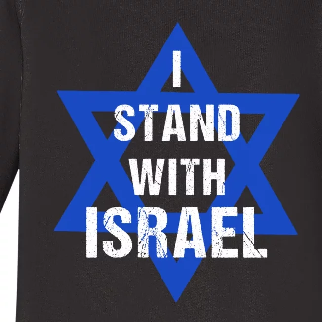 Support I Stand With Israel Baby Long Sleeve Bodysuit