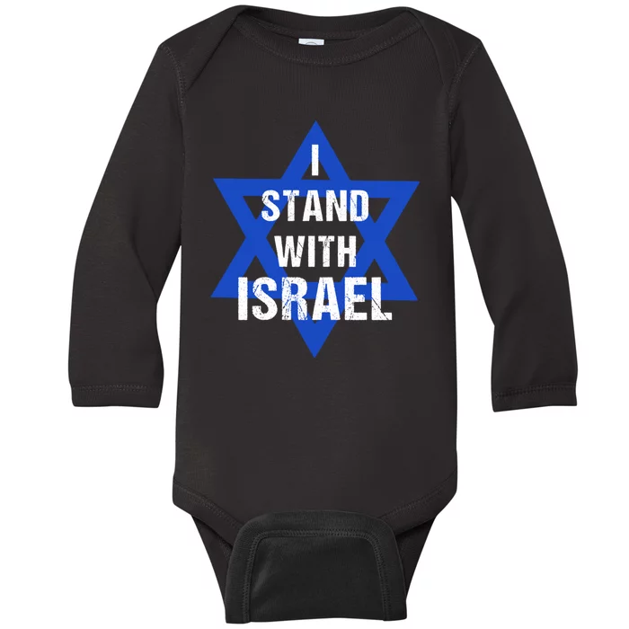 Support I Stand With Israel Baby Long Sleeve Bodysuit