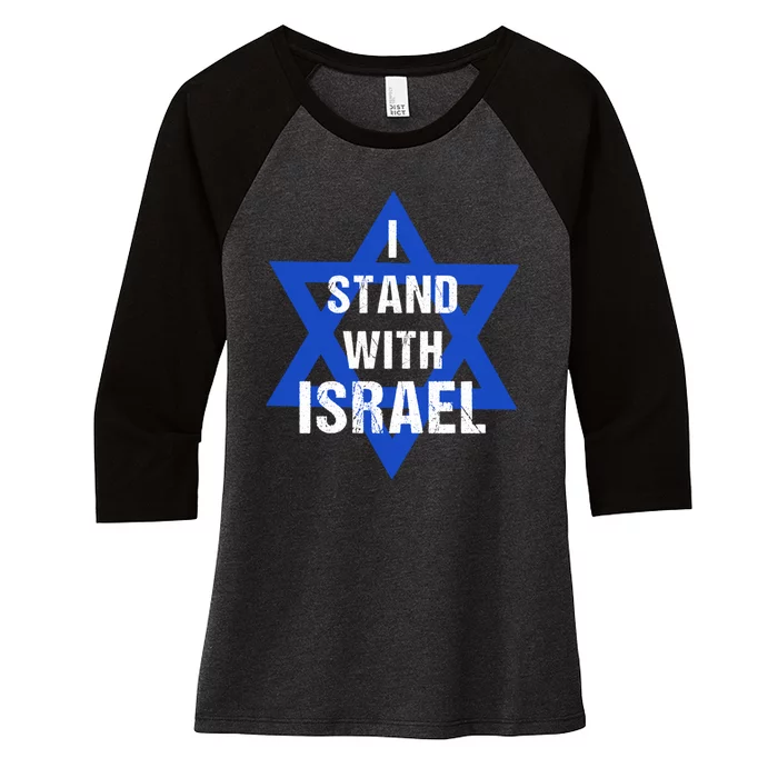 Support I Stand With Israel Women's Tri-Blend 3/4-Sleeve Raglan Shirt