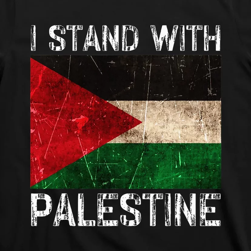 Support I Stand With Palestine Free Palestine Flag Arabic T-Shirt