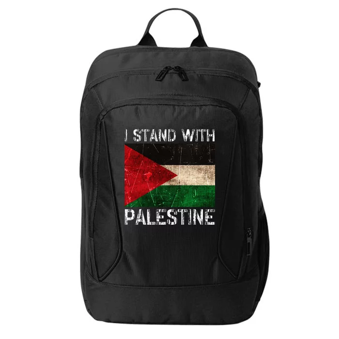 Support I Stand With Palestine Free Palestine Flag Arabic City Backpack