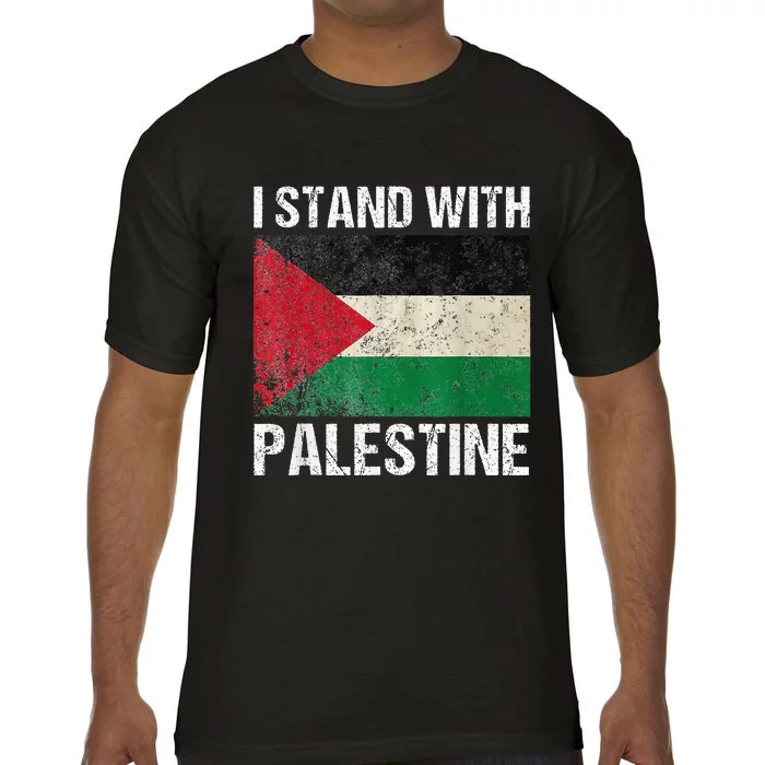 Support I stand with Palestine Free Palestine Flag Arabic Comfort Colors T-Shirt