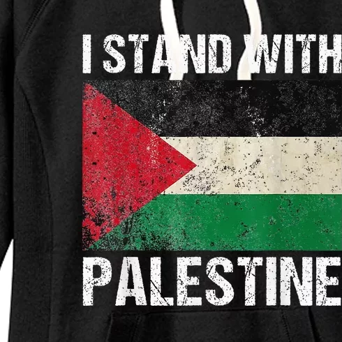 Support I stand with Palestine Free Palestine Flag Arabic Women's Fleece Hoodie