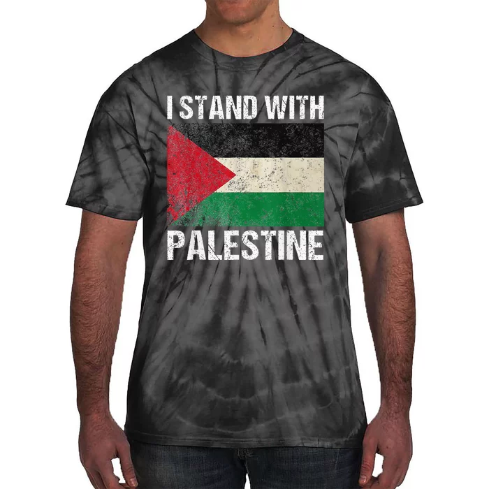 Support I stand with Palestine Free Palestine Flag Arabic Tie-Dye T-Shirt