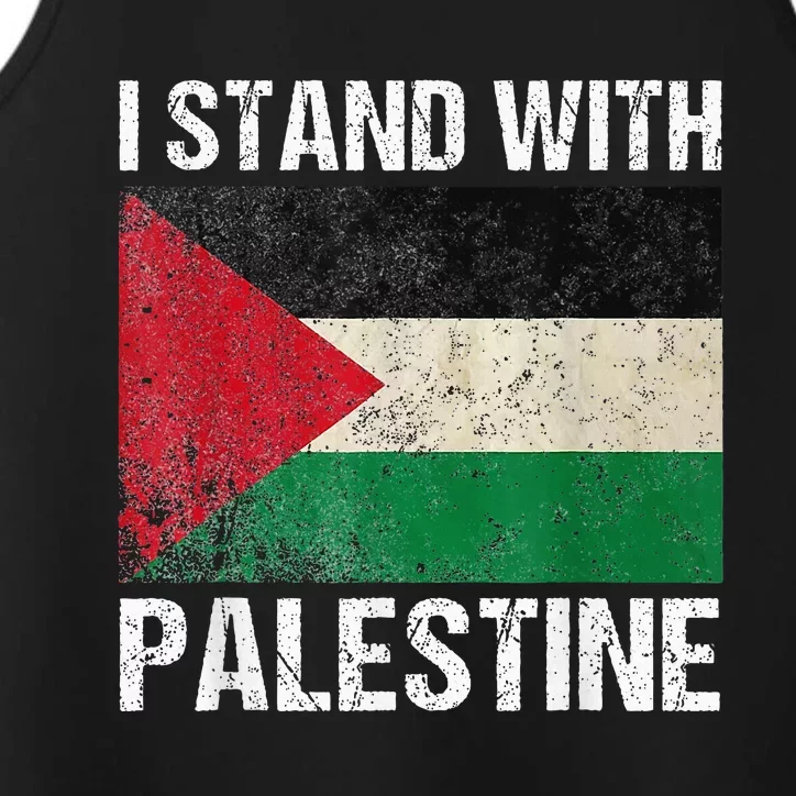 Support I stand with Palestine Free Palestine Flag Arabic Performance Tank