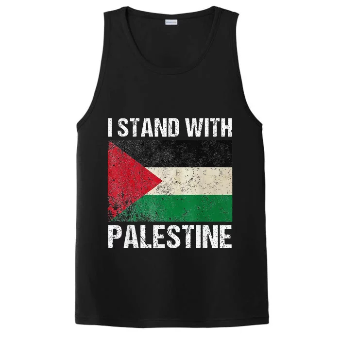 Support I stand with Palestine Free Palestine Flag Arabic Performance Tank