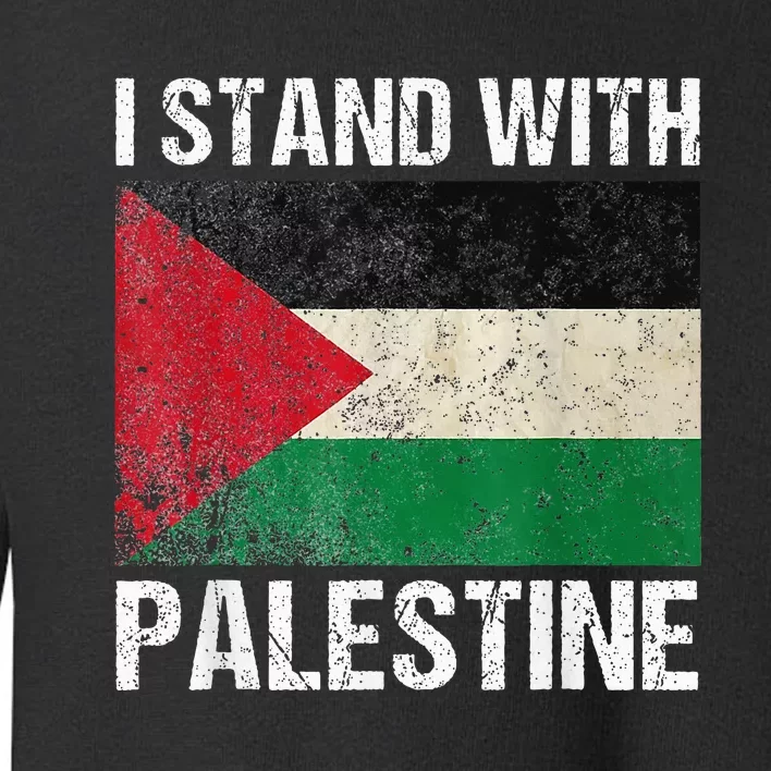 Support I stand with Palestine Free Palestine Flag Arabic Toddler Sweatshirt