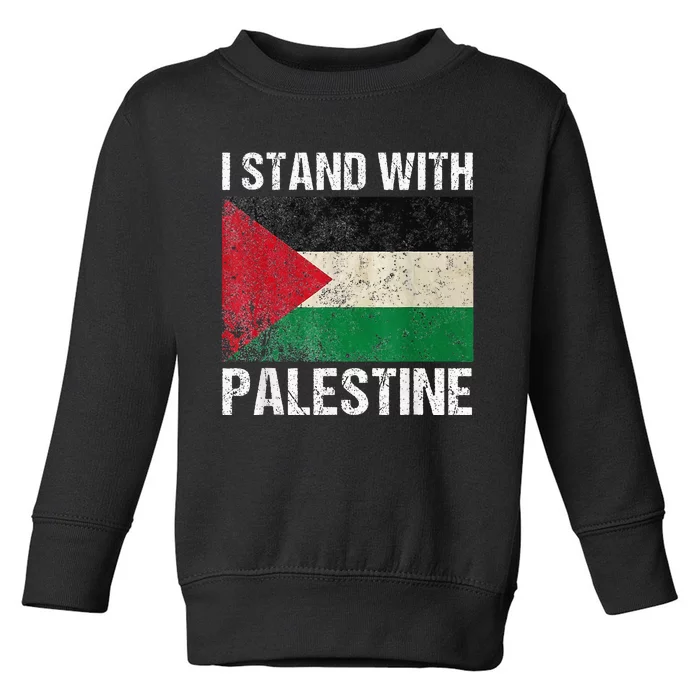 Support I stand with Palestine Free Palestine Flag Arabic Toddler Sweatshirt