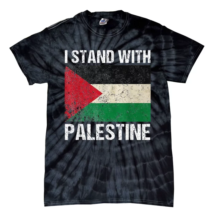 Support I stand with Palestine Free Palestine Flag Arabic Tie-Dye T-Shirt