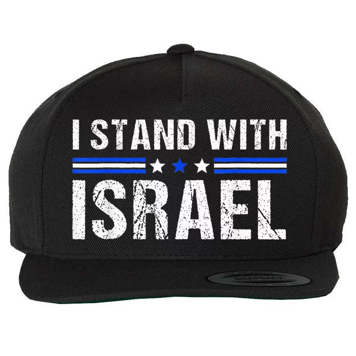 Support I Stand With Israel Jewish Heritage Israeli Flag Wool Snapback Cap