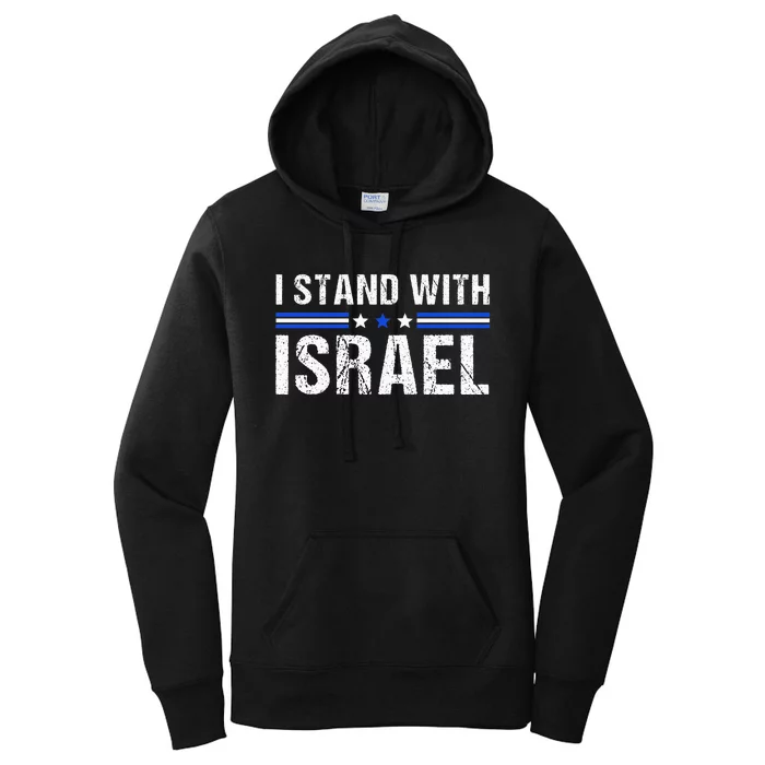 Support I Stand With Israel Jewish Heritage Israeli Flag Women's Pullover Hoodie