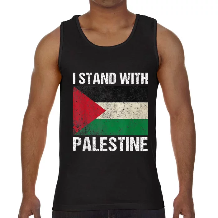 Support I Stand With Palestine Free Palestine Flag Arabic Comfort Colors® Tank Top