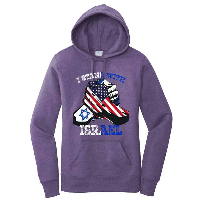 Support I Stand With Israel Jewish Heritage Israeli Flag Women's Pullover Hoodie