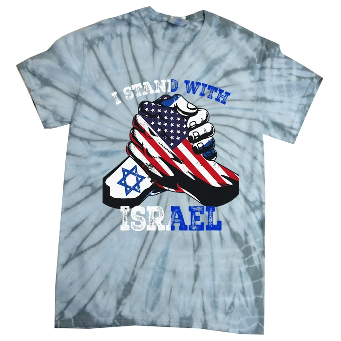 Support I Stand With Israel Jewish Heritage Israeli Flag Tie-Dye T-Shirt