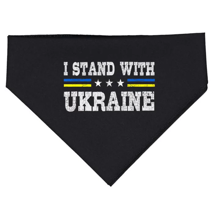 Support I Stand With Ukraine American Ukrainian Flag Gift USA-Made Doggie Bandana