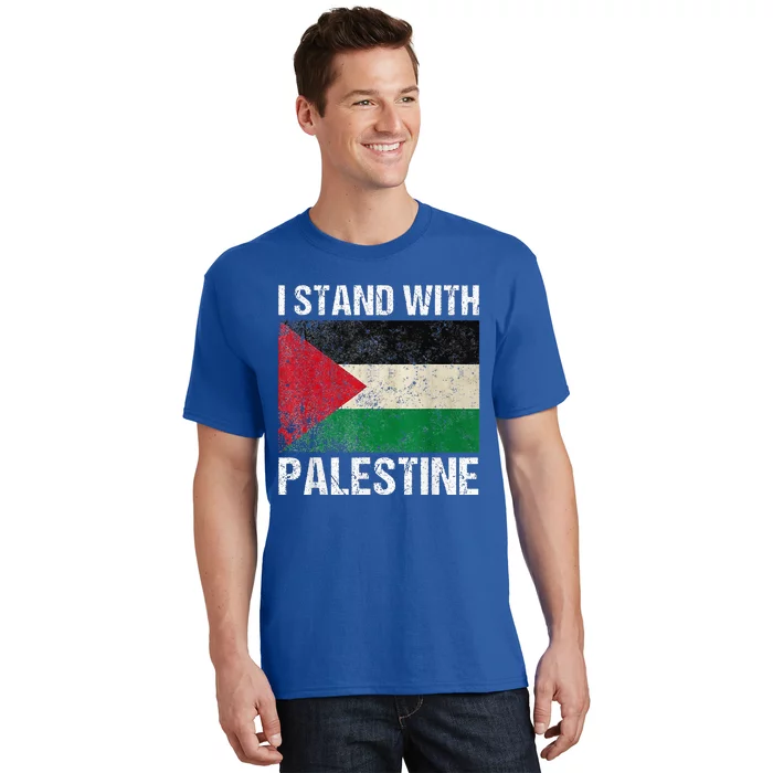 Support I Stand With Palestine Free Palestine Flag Arabic T-Shirt