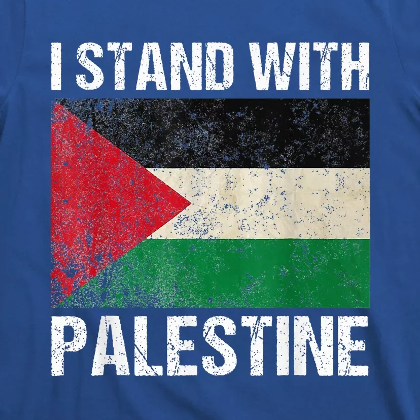 Support I Stand With Palestine Free Palestine Flag Arabic T-Shirt